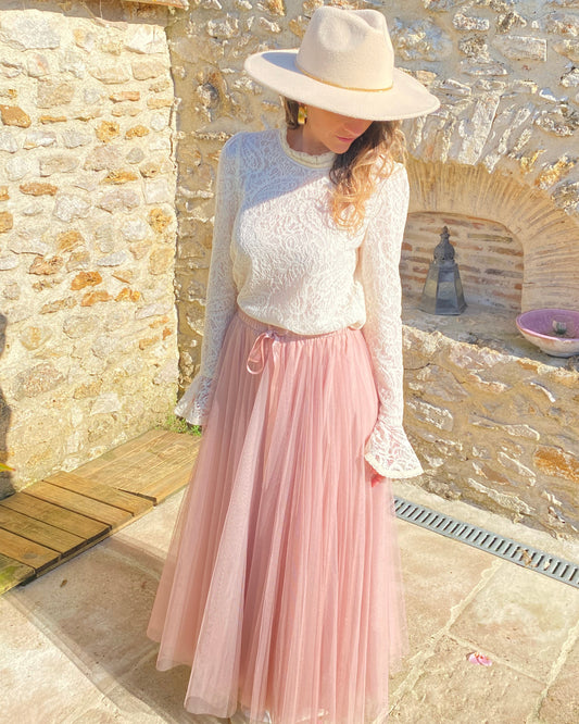 Jupe Tulle Vieux Rose