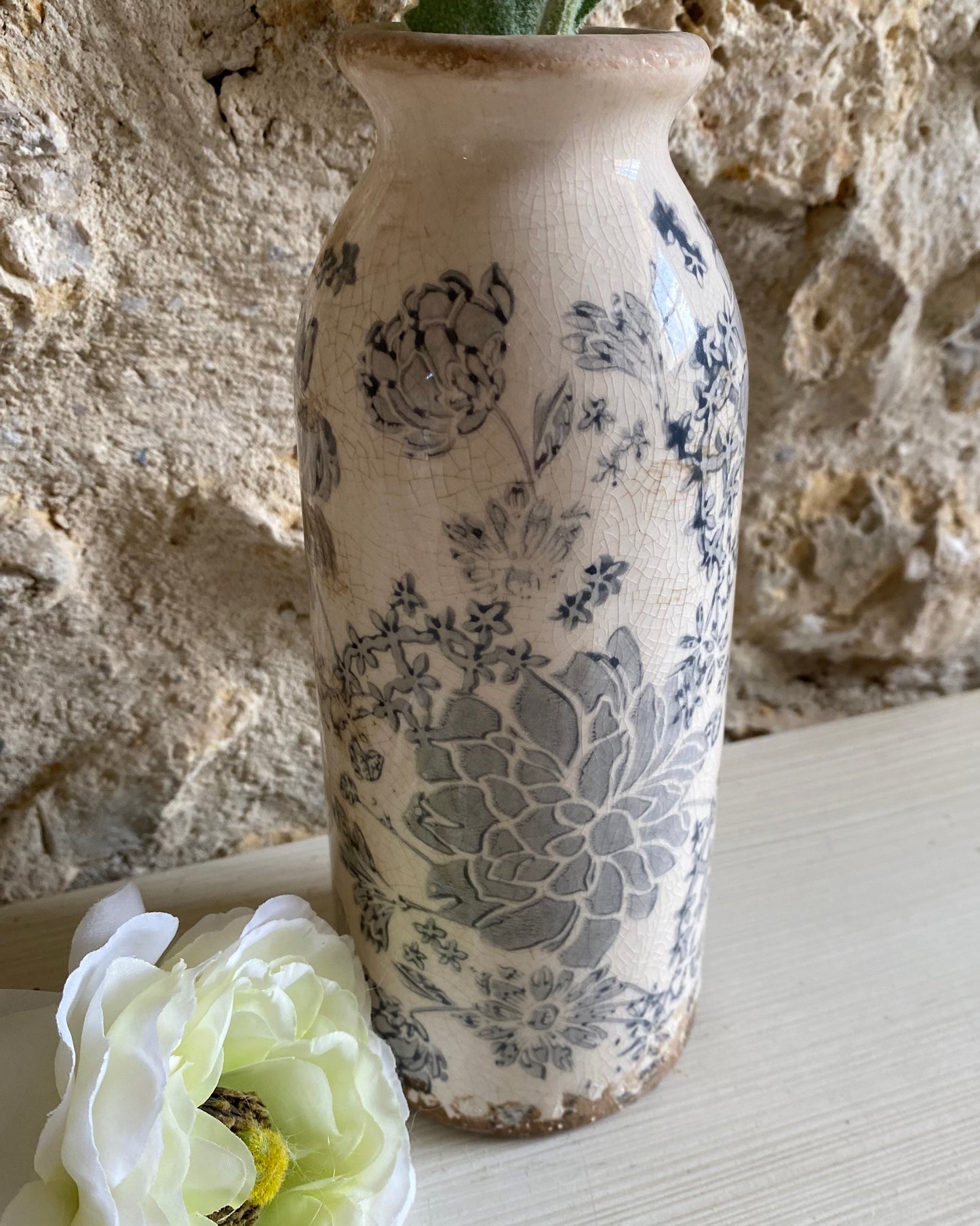 Bouteille Fleurs Bleues