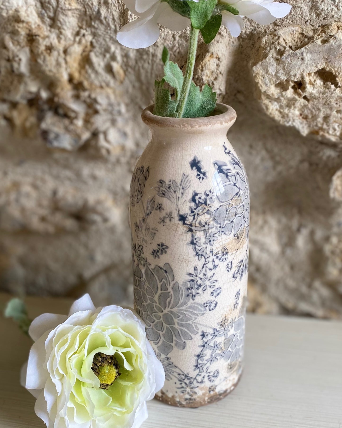 Bouteille Fleurs Bleues