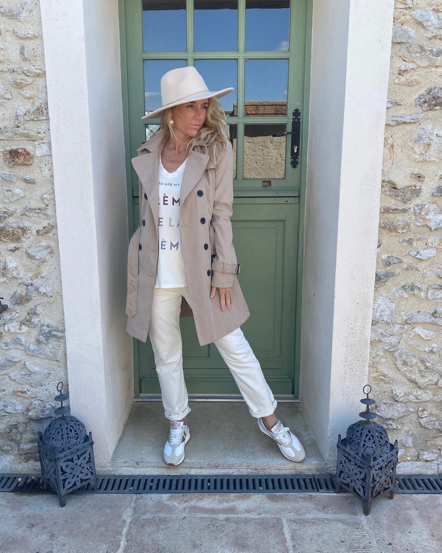 Trench Coat court Beige