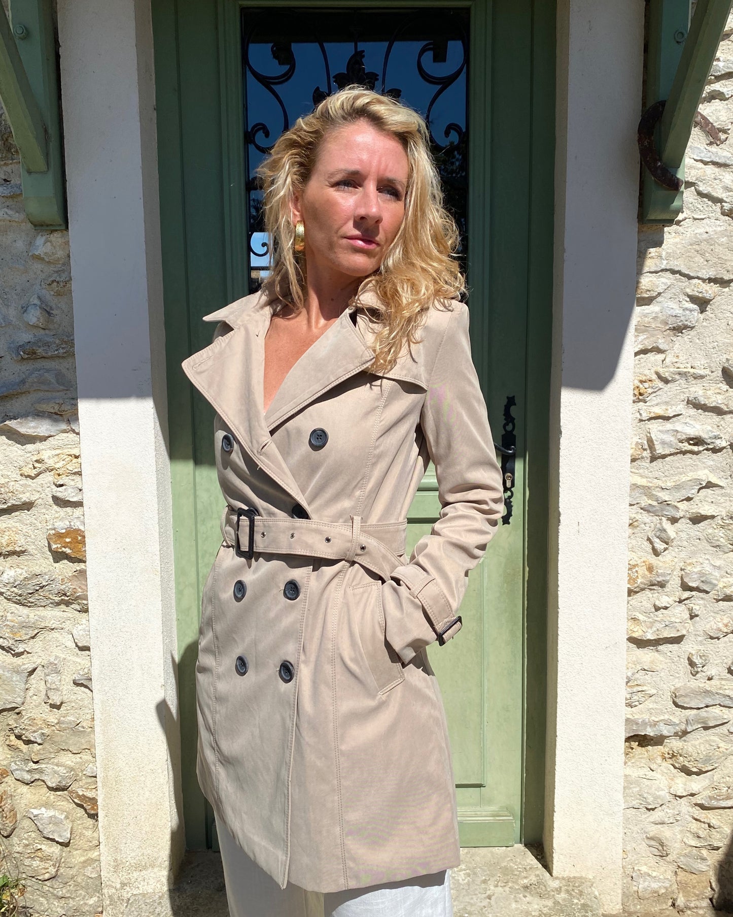 Trench Coat court Beige