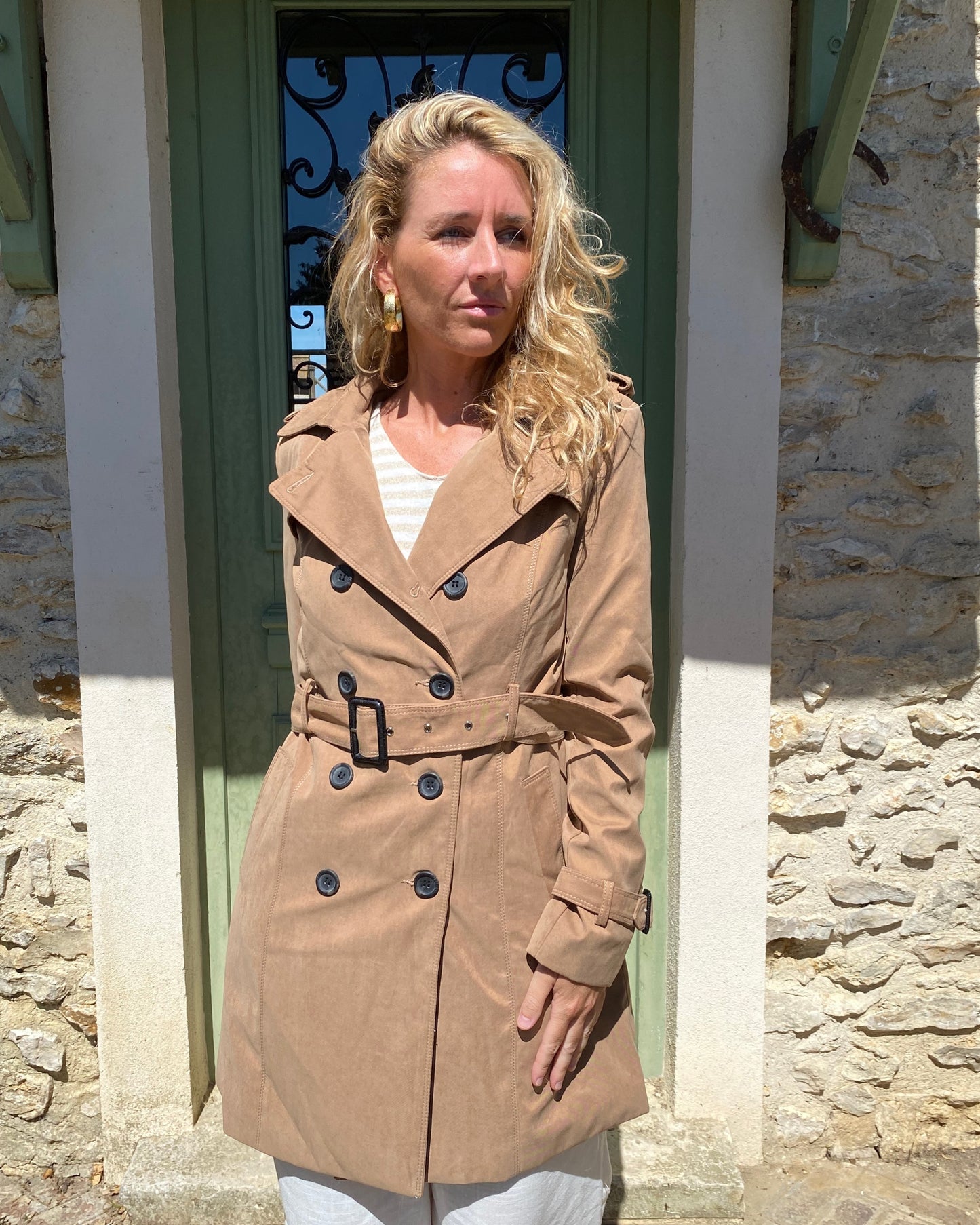 Trench Coat court Camel