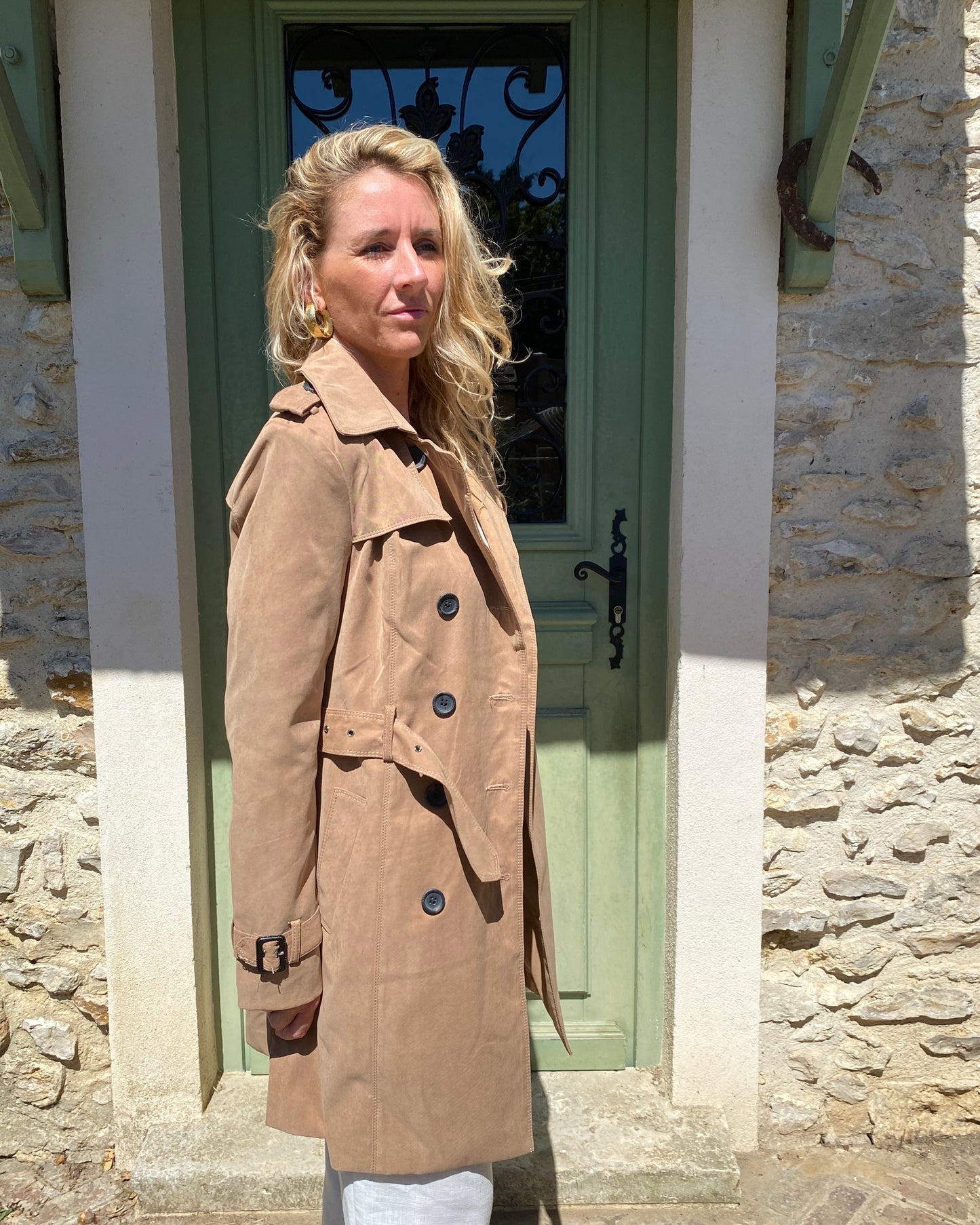 Trench Coat court Camel