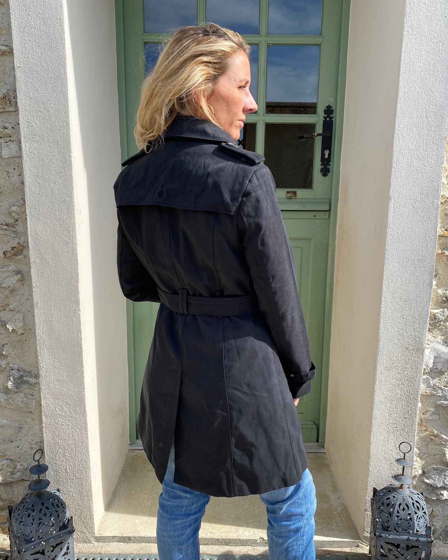 Trench Coat Court Noir