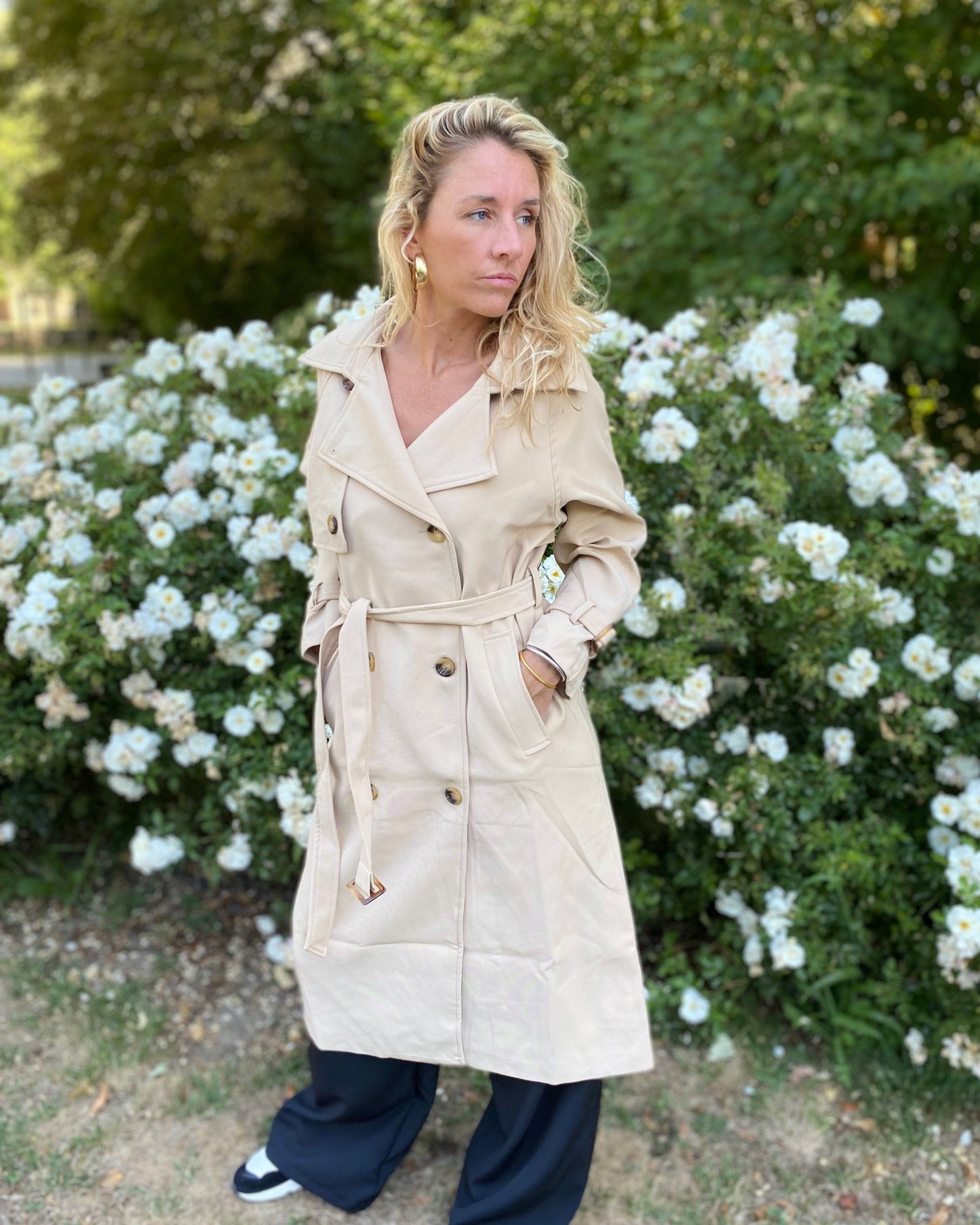 Trench Coat Long Beige