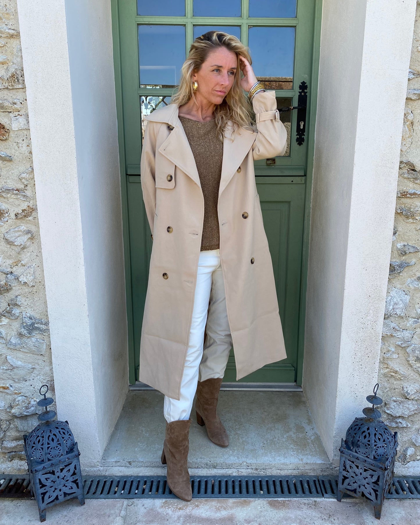 Trench Coat Long Beige