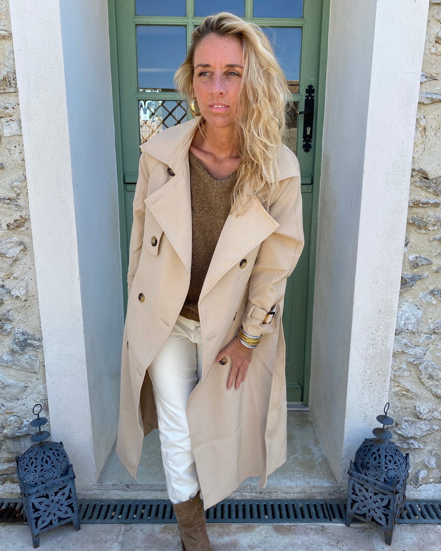 Trench Coat Long Beige