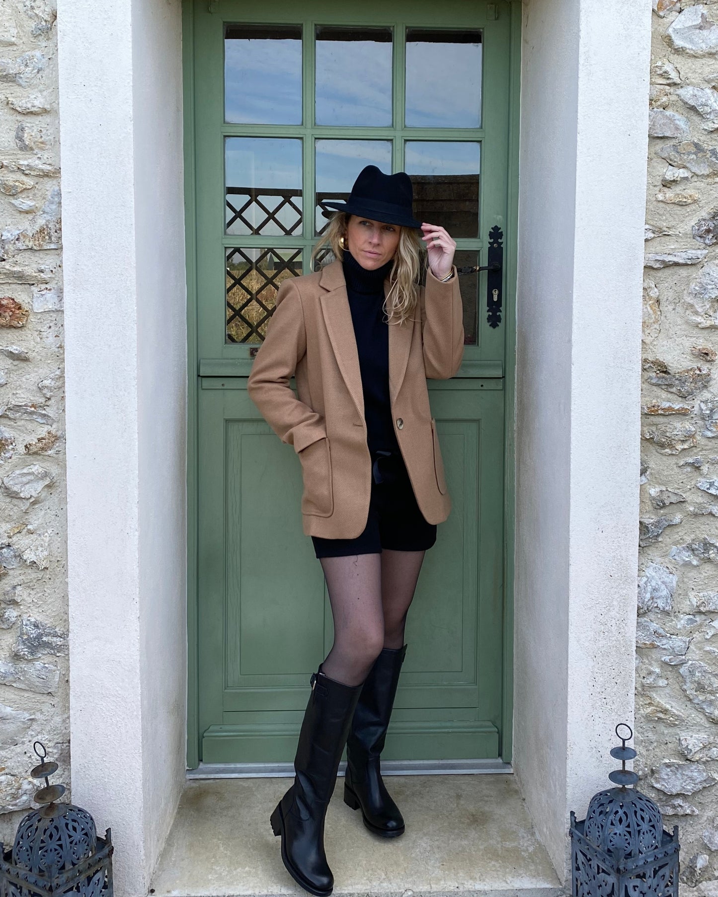 Veste camel Laine