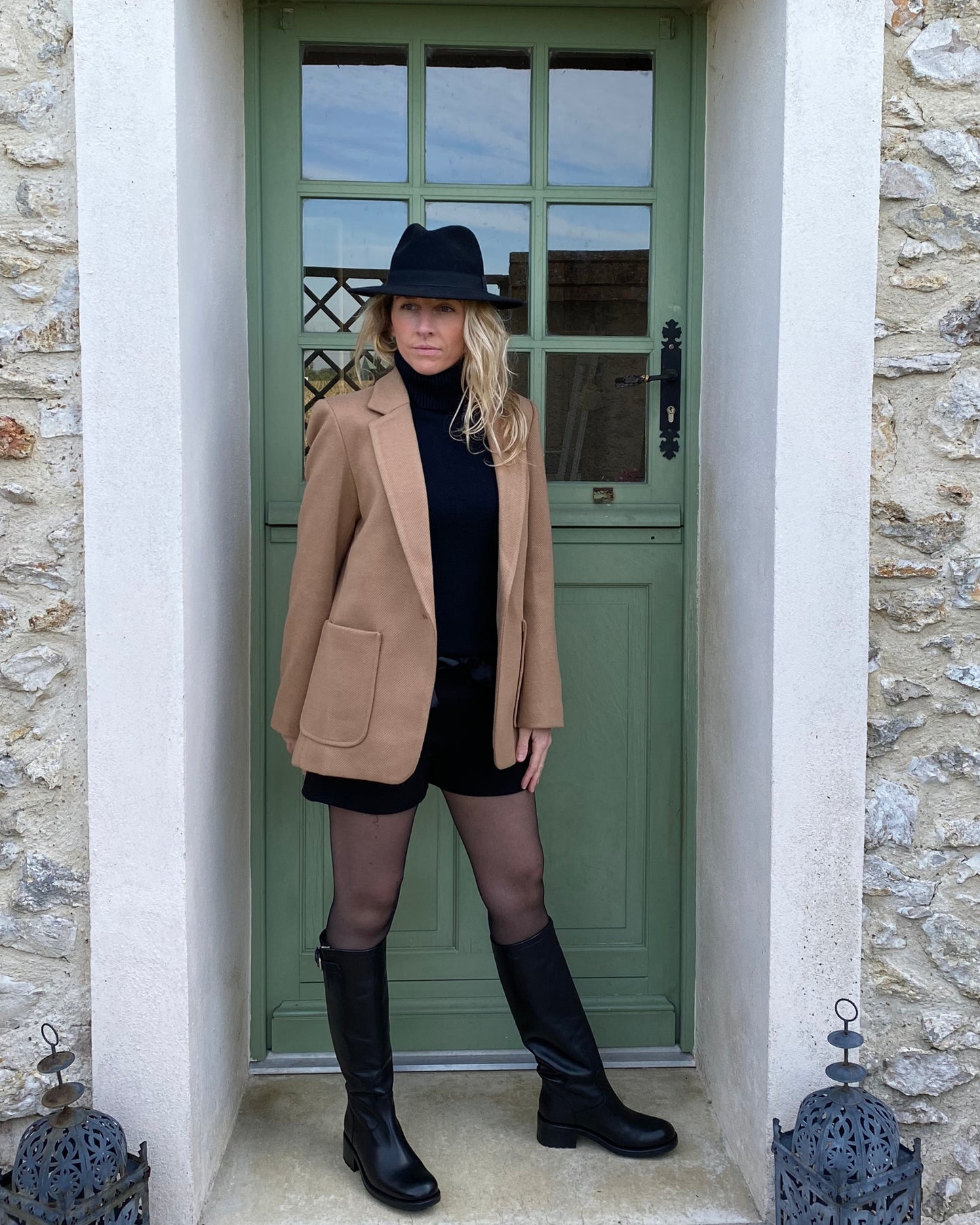 Veste camel Laine