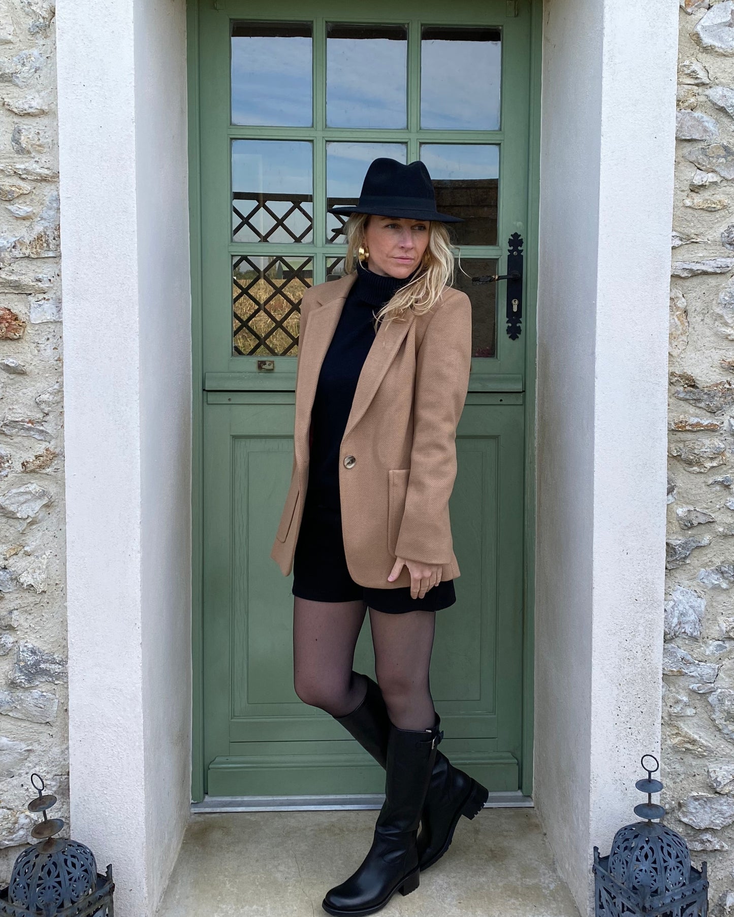 Veste camel Laine