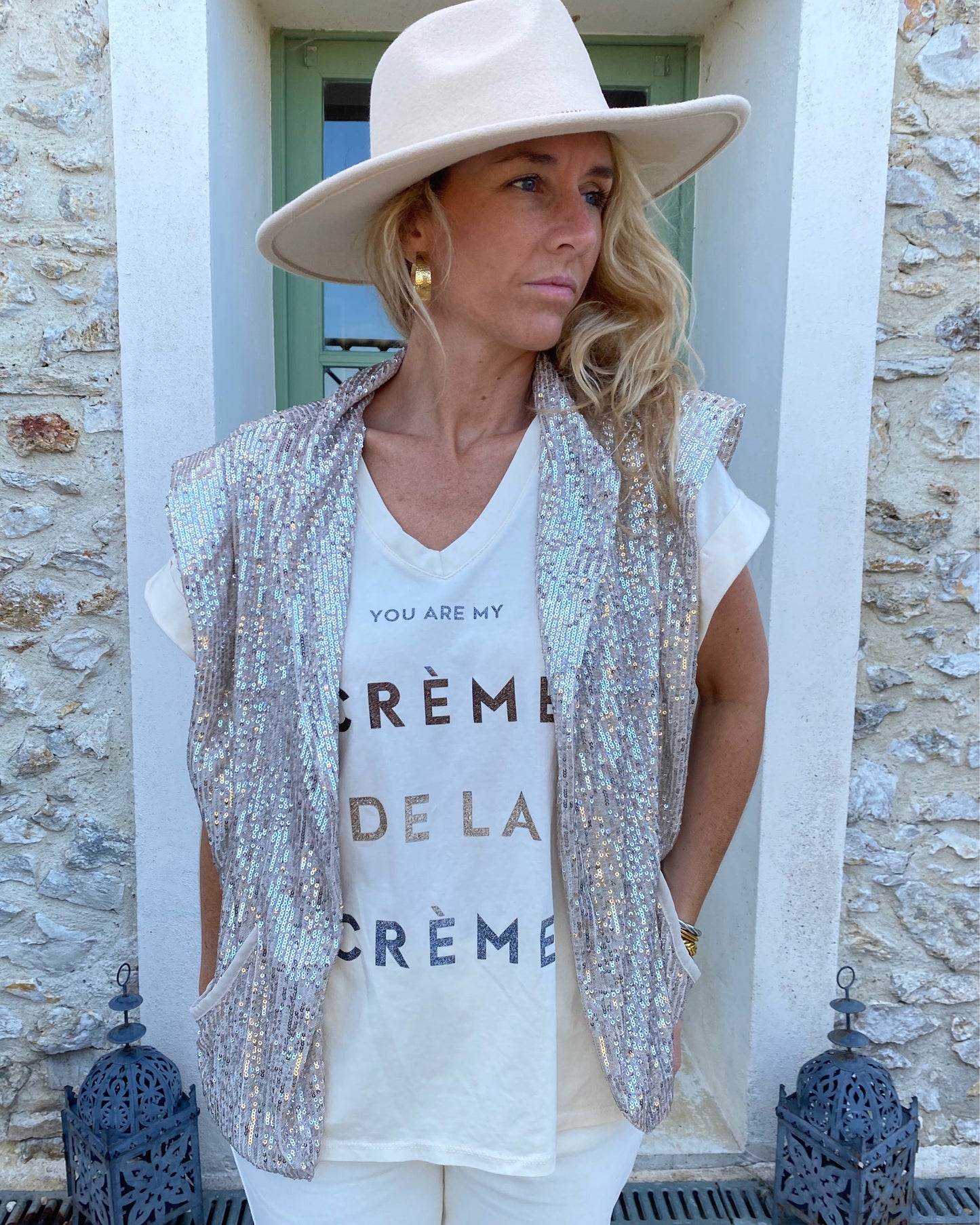 Veste Sequins Argent