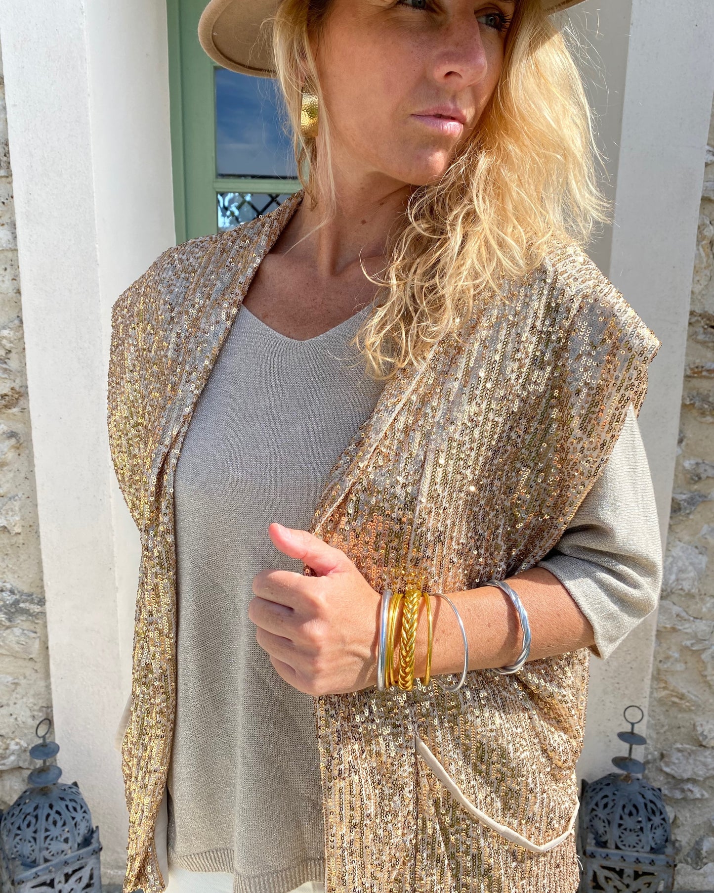Veste Sequins Or