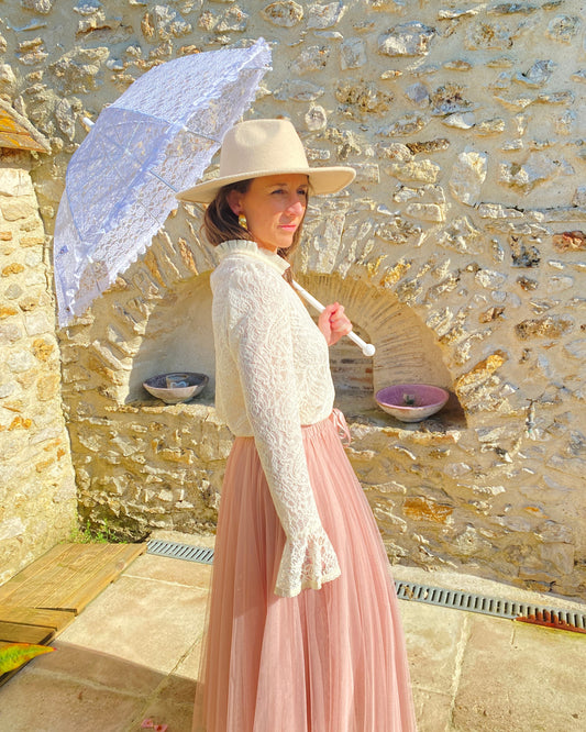Jupe Tulle Vieux Rose