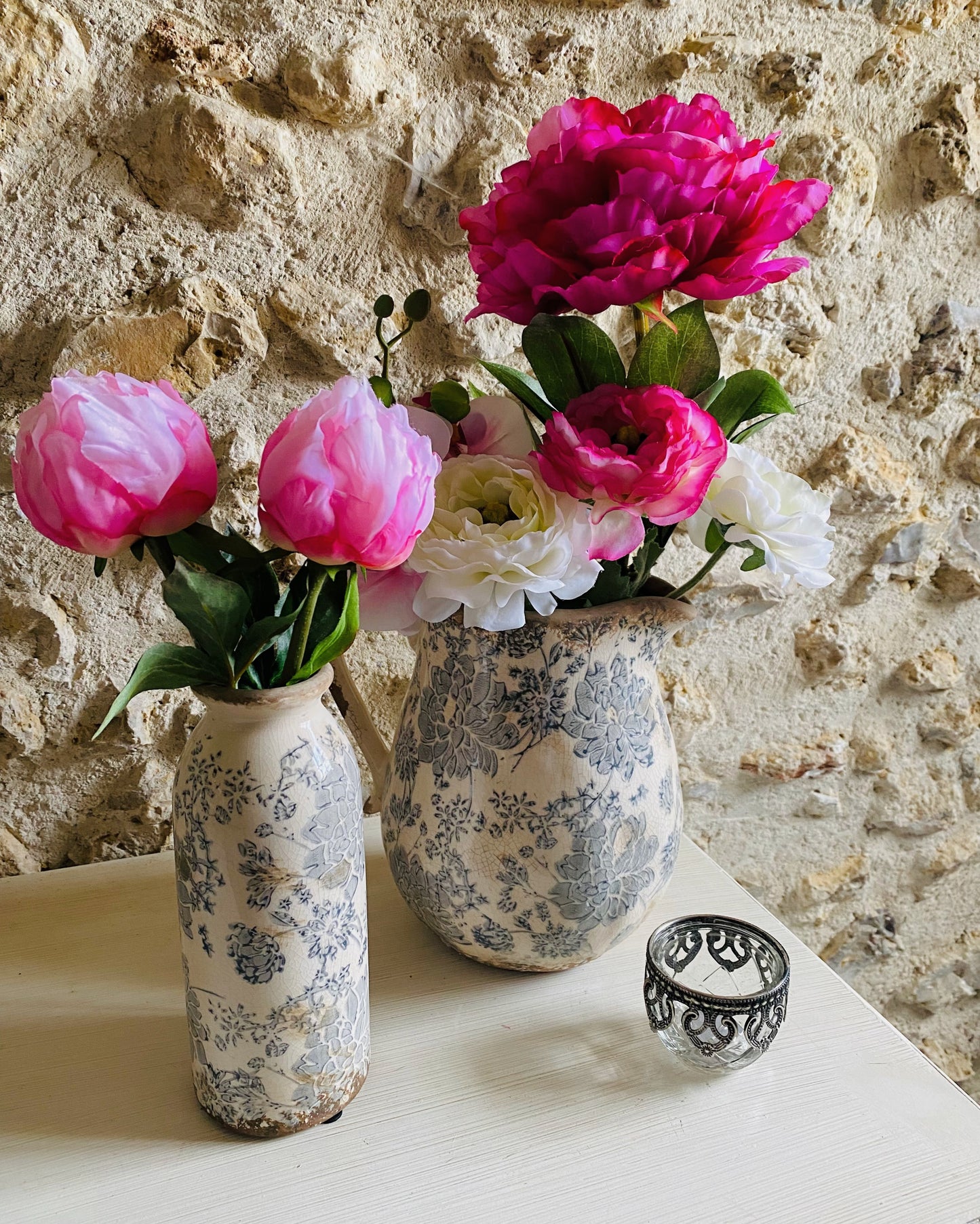 Cruche Fleurs Bleues