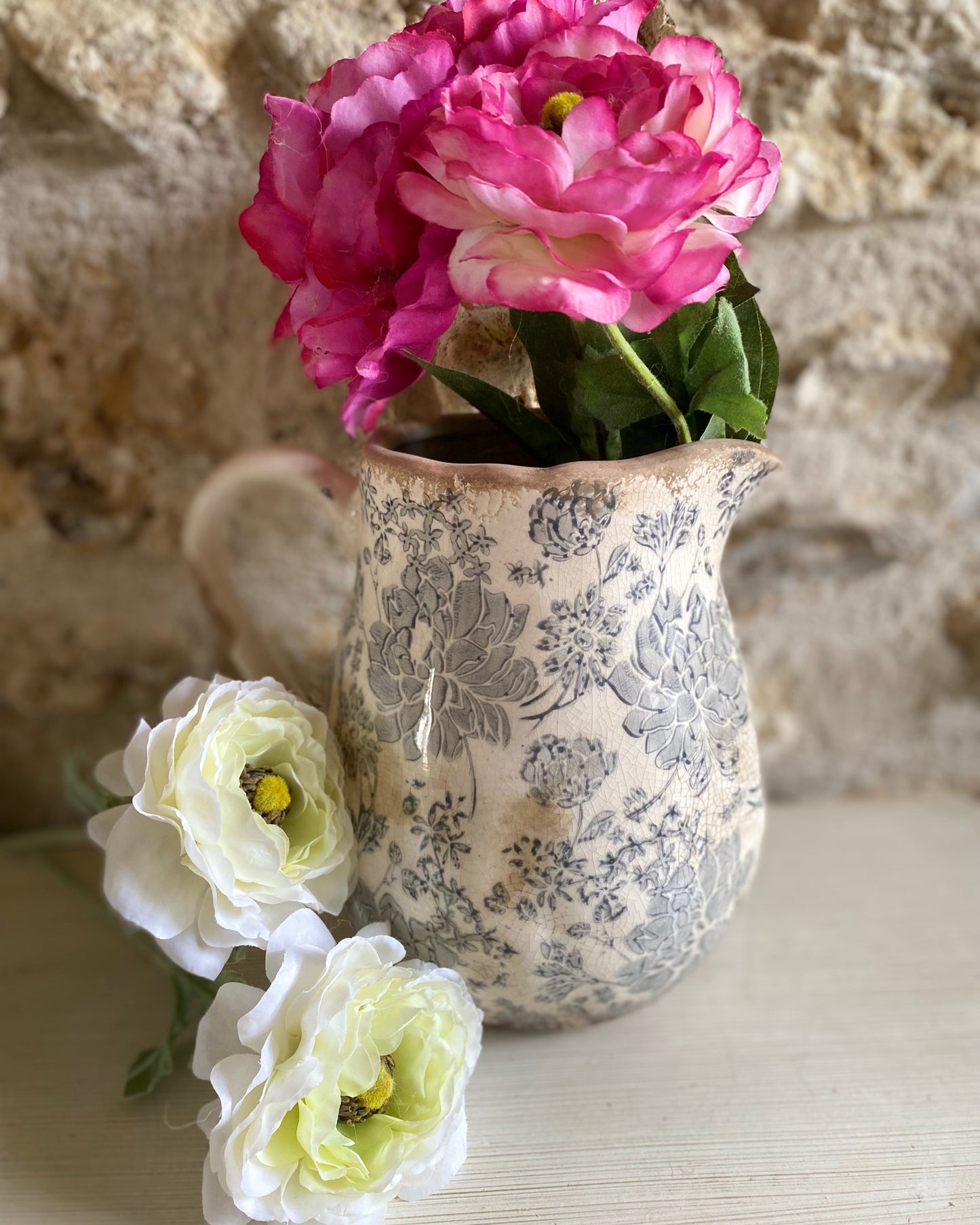 Cruche Fleurs Bleues