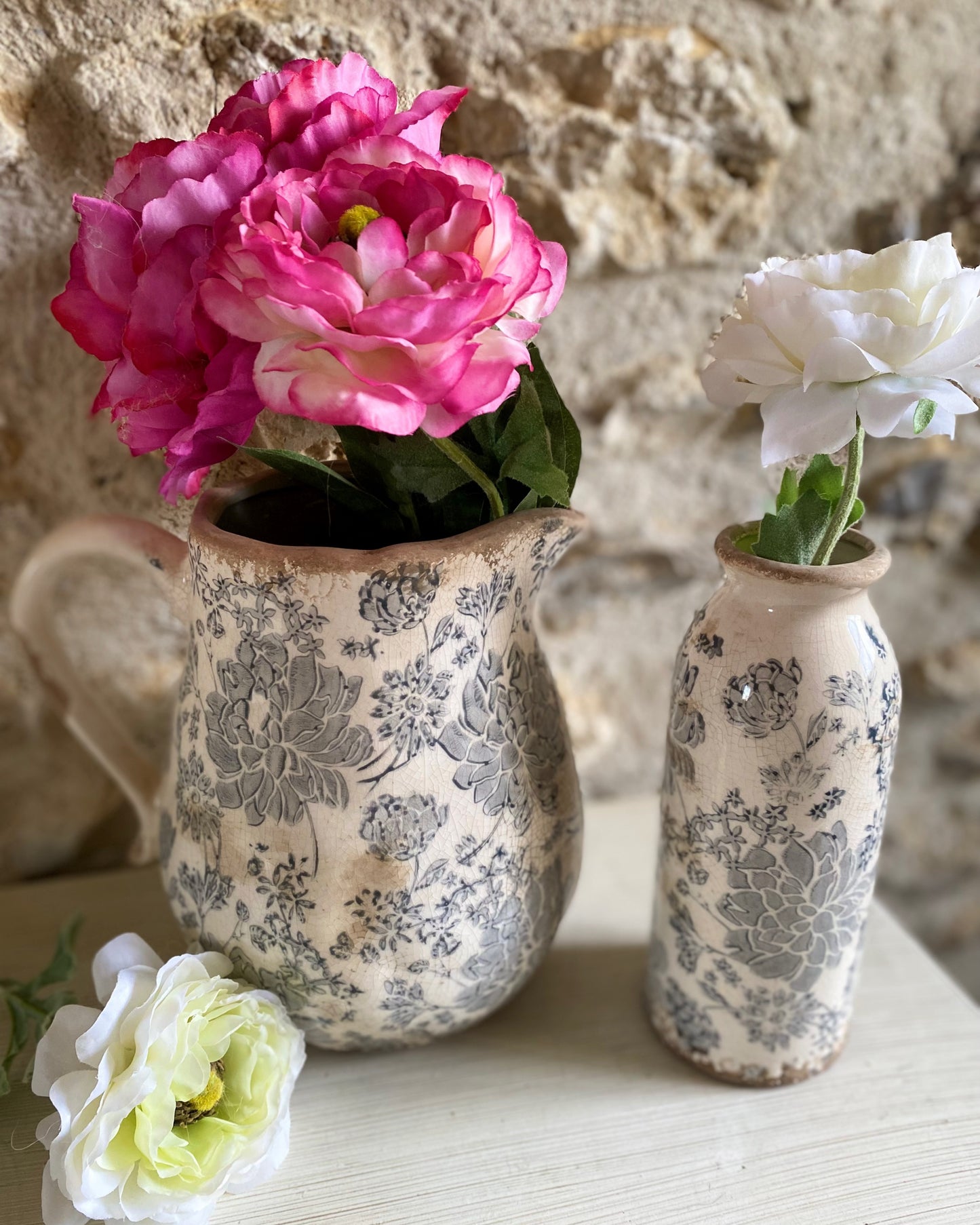 Cruche Fleurs Bleues