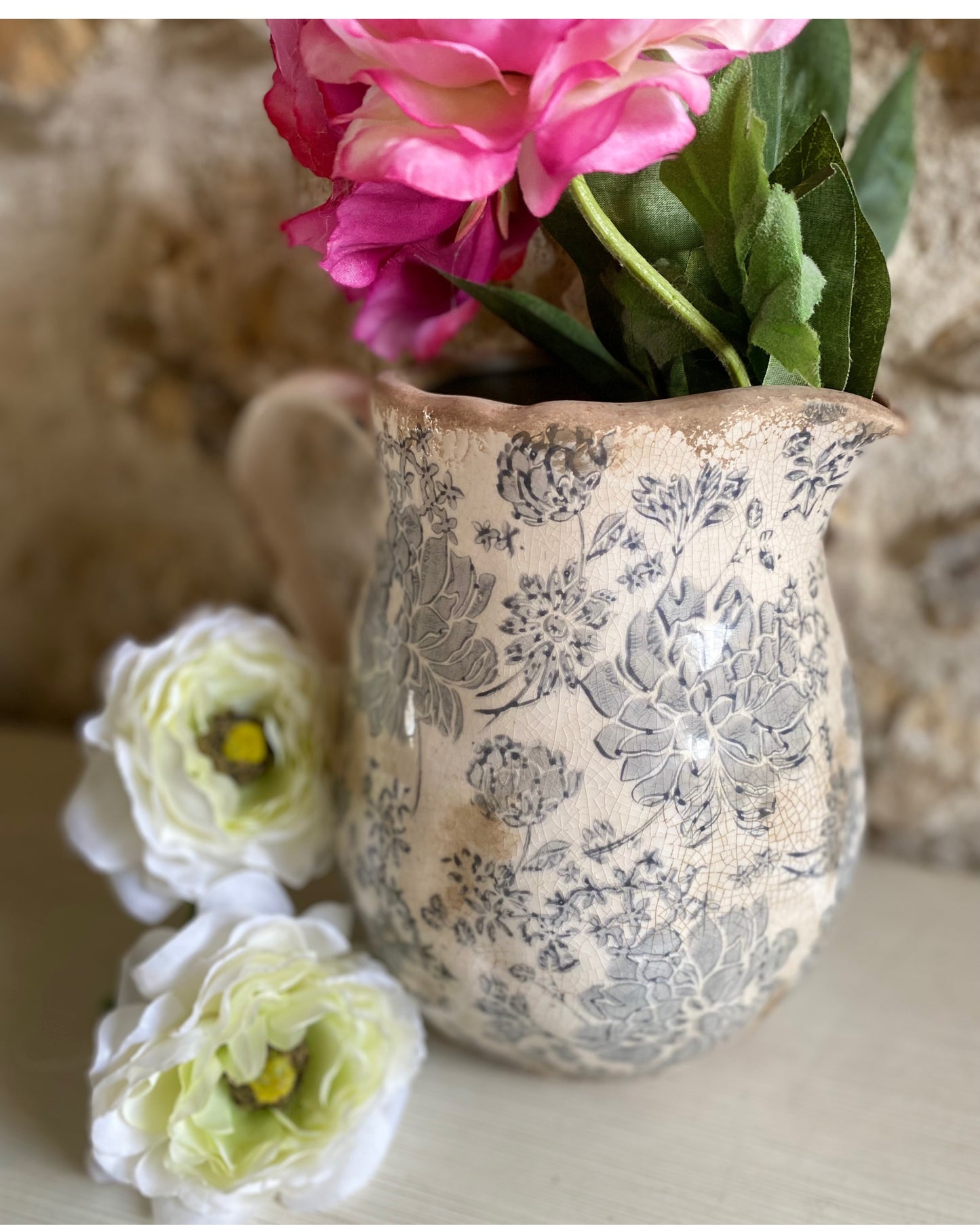 Cruche Fleurs Bleues
