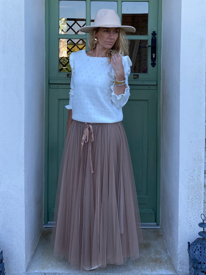 Jupe Tulle Taupe