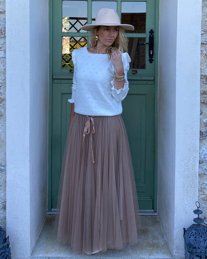 Jupe Tulle Taupe