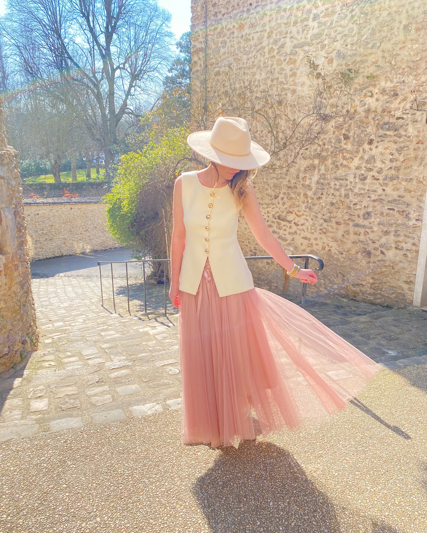 Jupe Tulle Vieux Rose