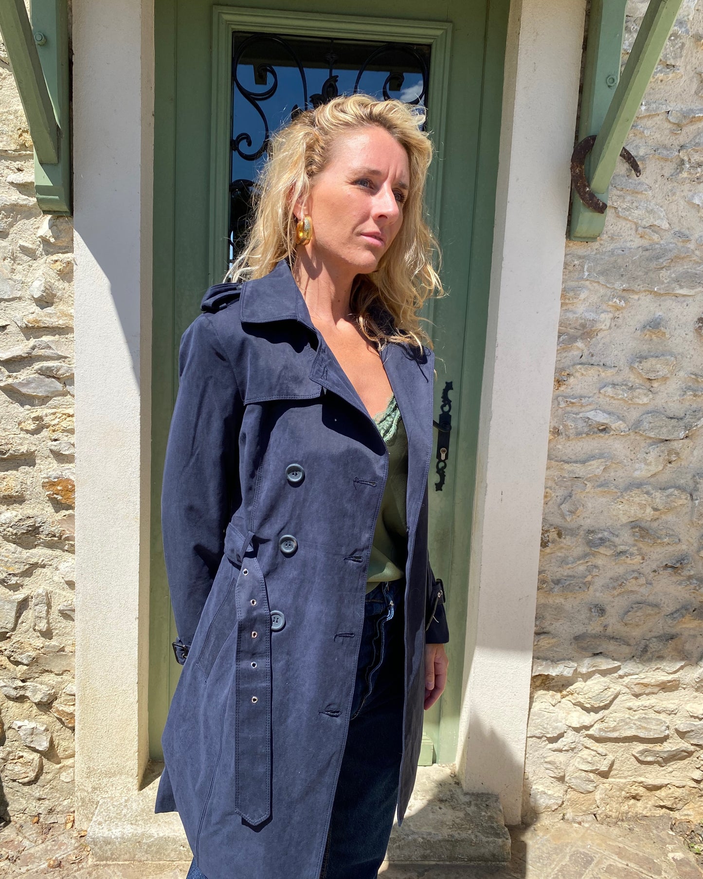 Trench Coat court Bleu marine
