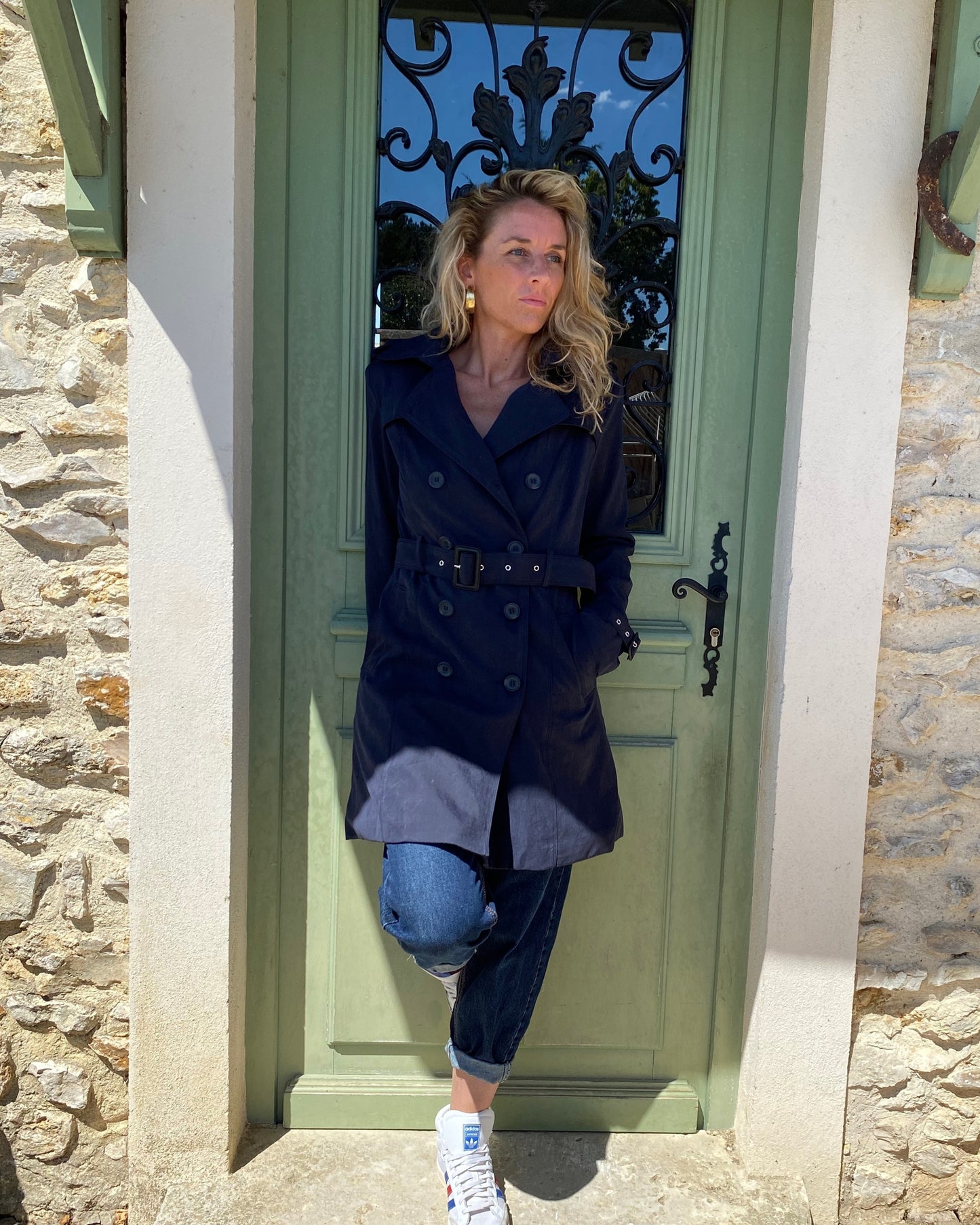 Trench Coat court Bleu marine