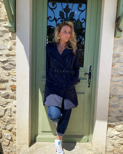 Trench Coat court Bleu marine