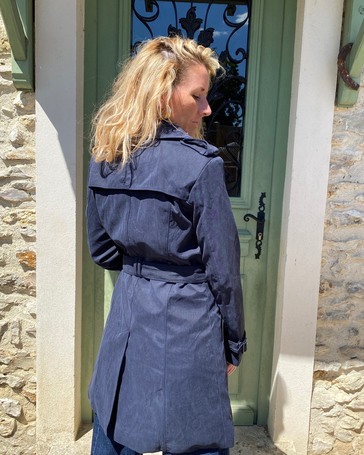 Trench Coat court Bleu marine