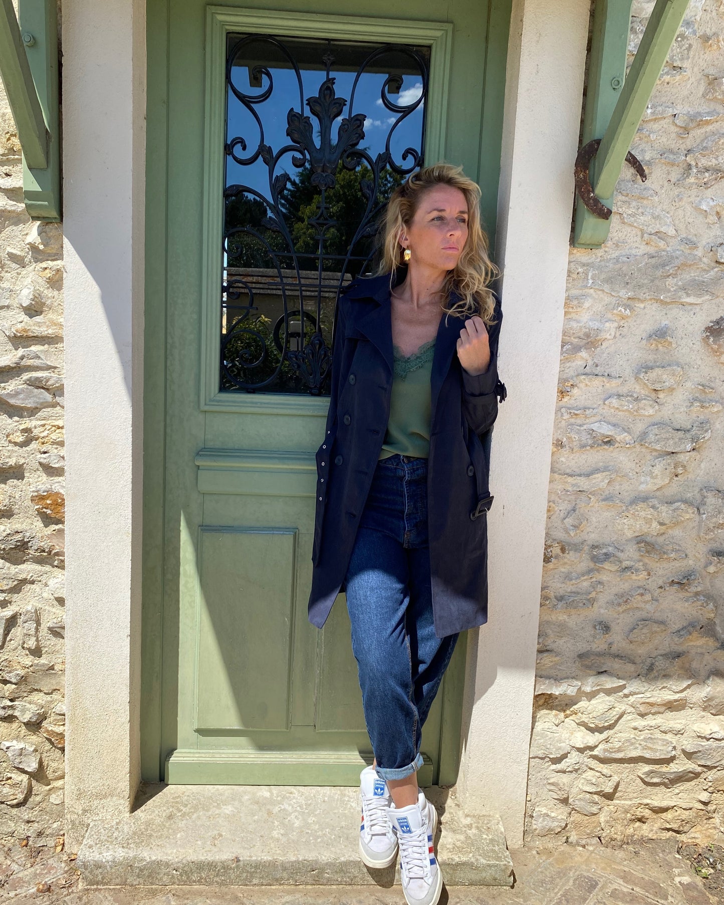 Trench Coat court Bleu marine