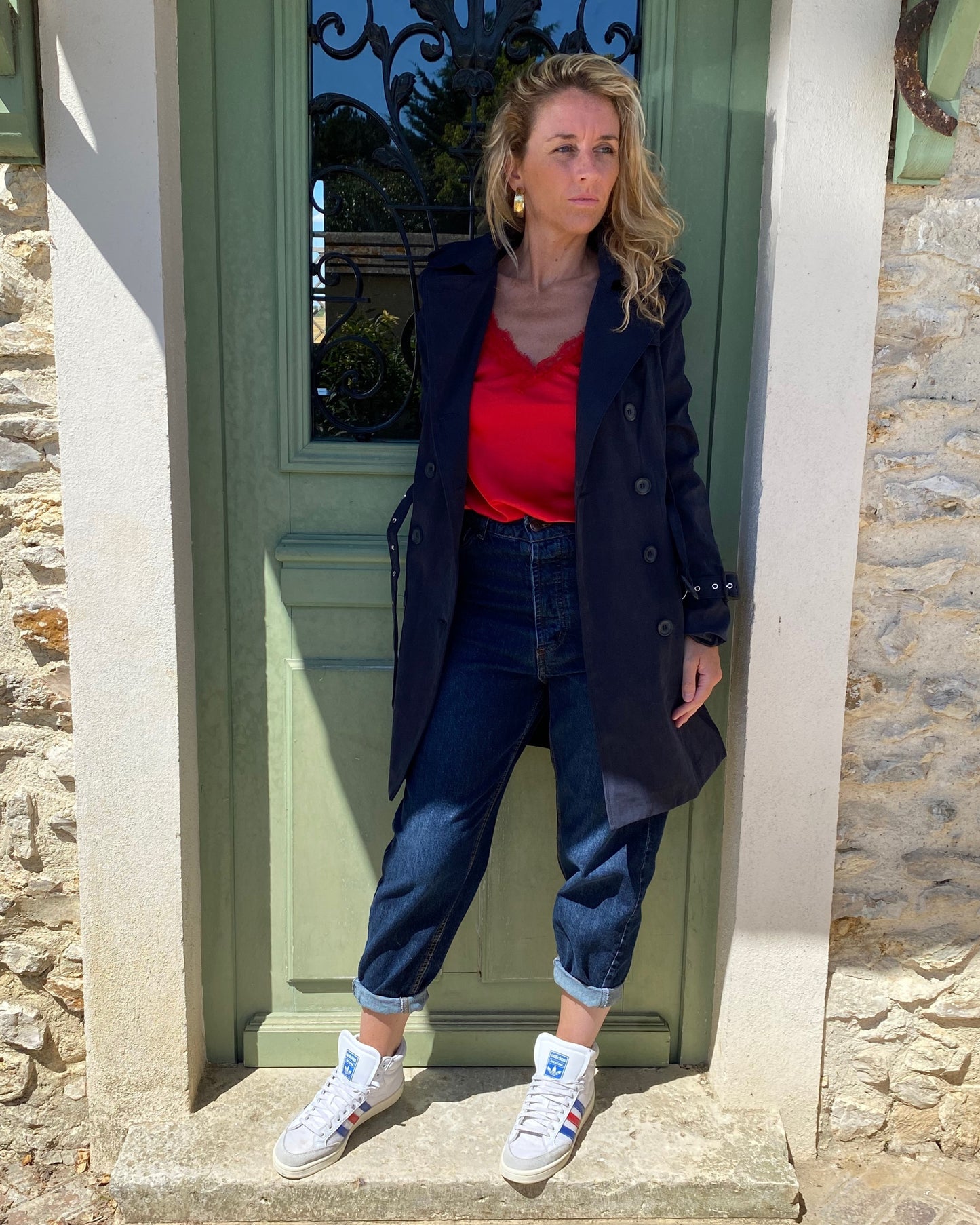 Trench Coat court Bleu marine