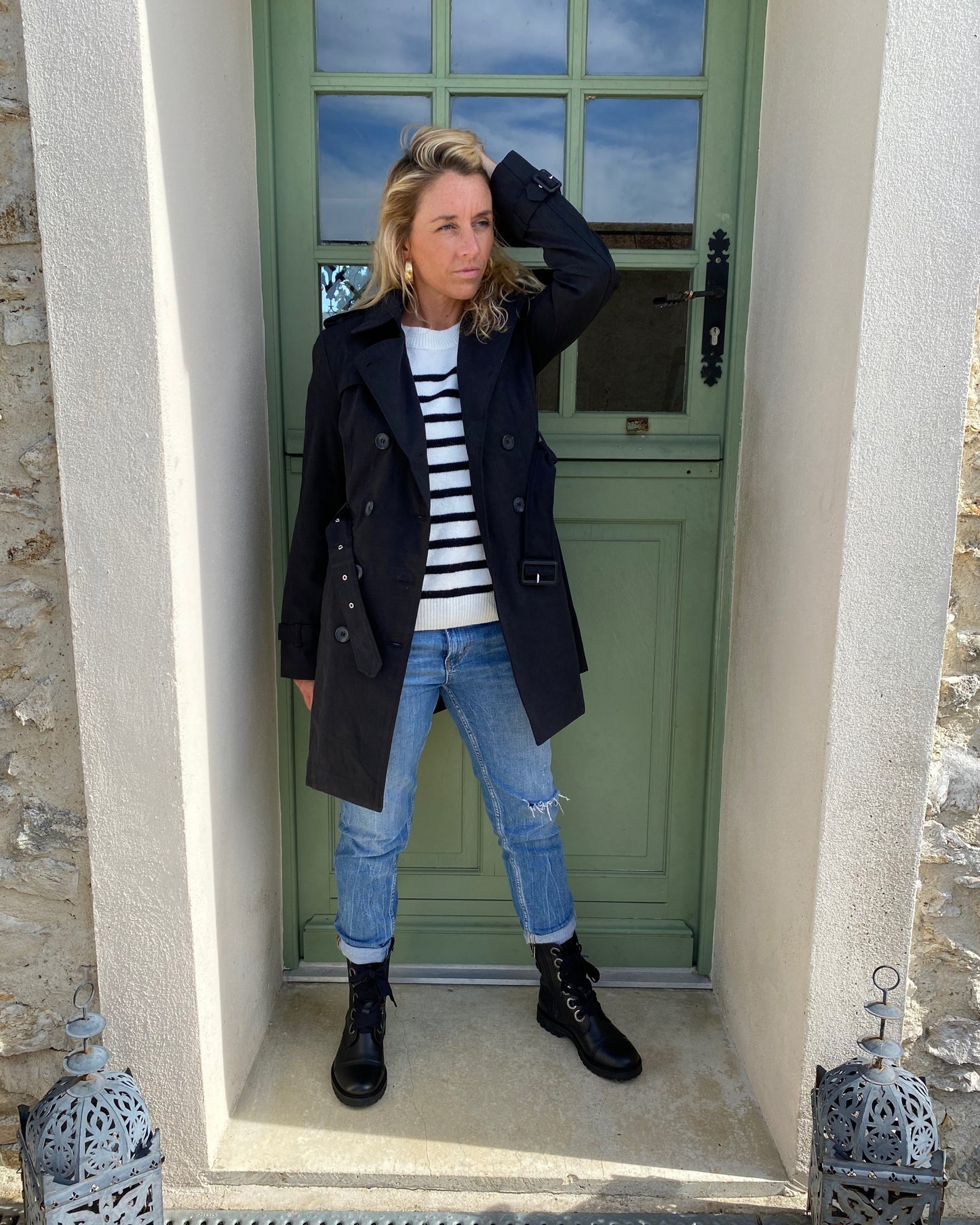 Trench Coat Court Noir