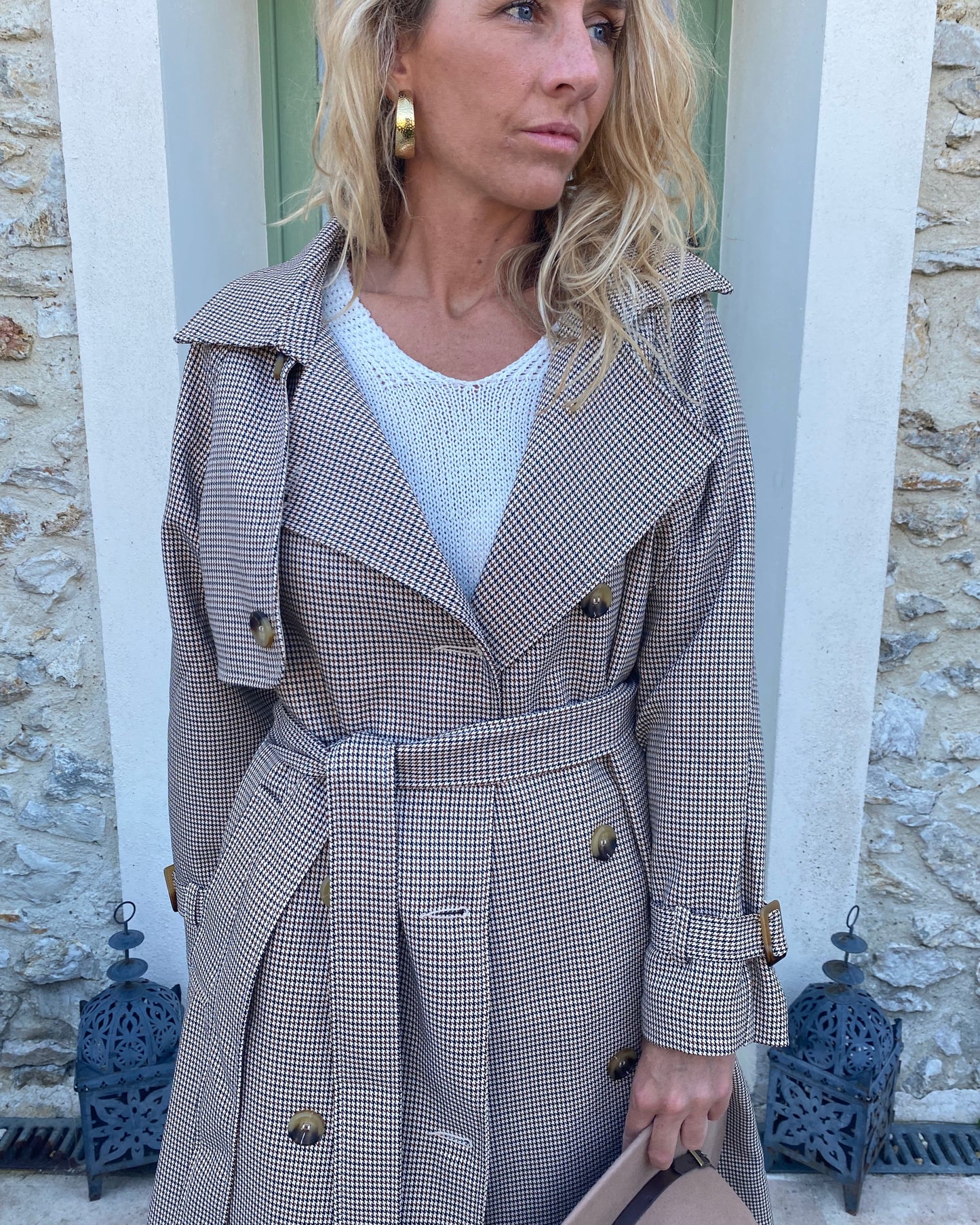 Trench Coat Pied de Poule