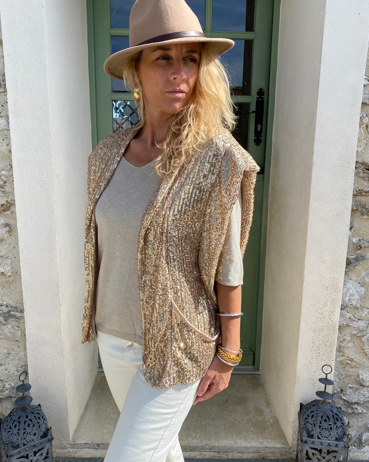 Veste Sequins Or